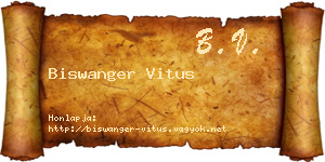 Biswanger Vitus névjegykártya